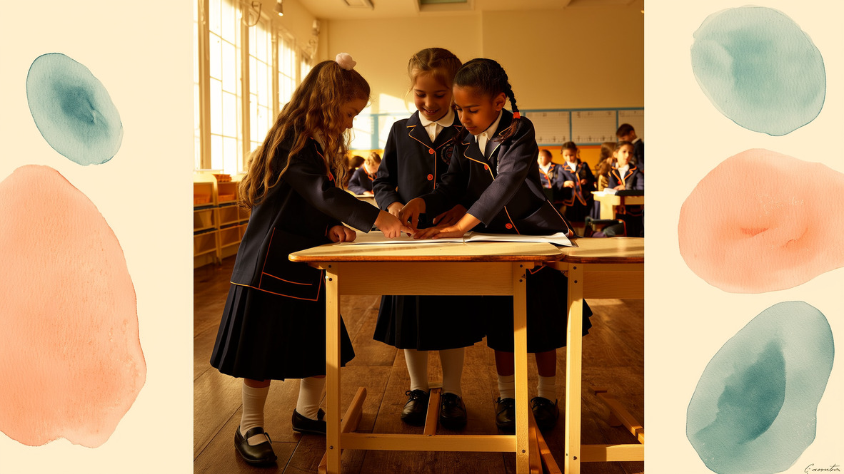 Children gathered around a teacher